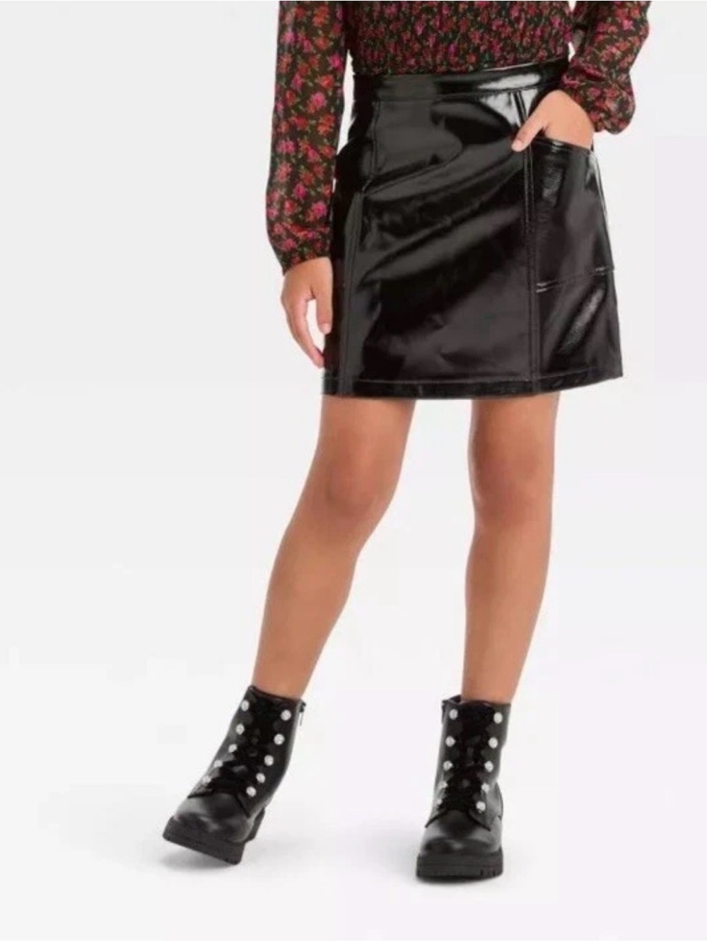 Art Class Girls Patent Leather Skirt